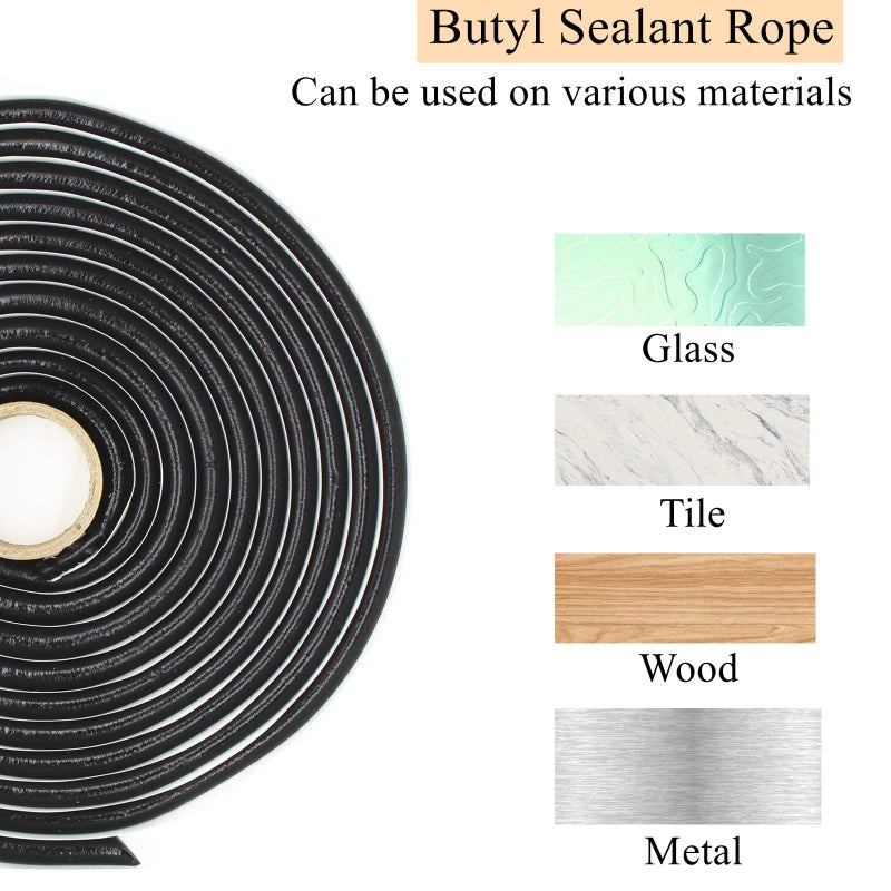 YankMooM Butyl Tape 13Ft/4M Headlight Waterproof Sealant Tape Butyl Rubber Tape for Sealing Car Windshield Part RV Headlamps Bike Boat Window Door - Image 5